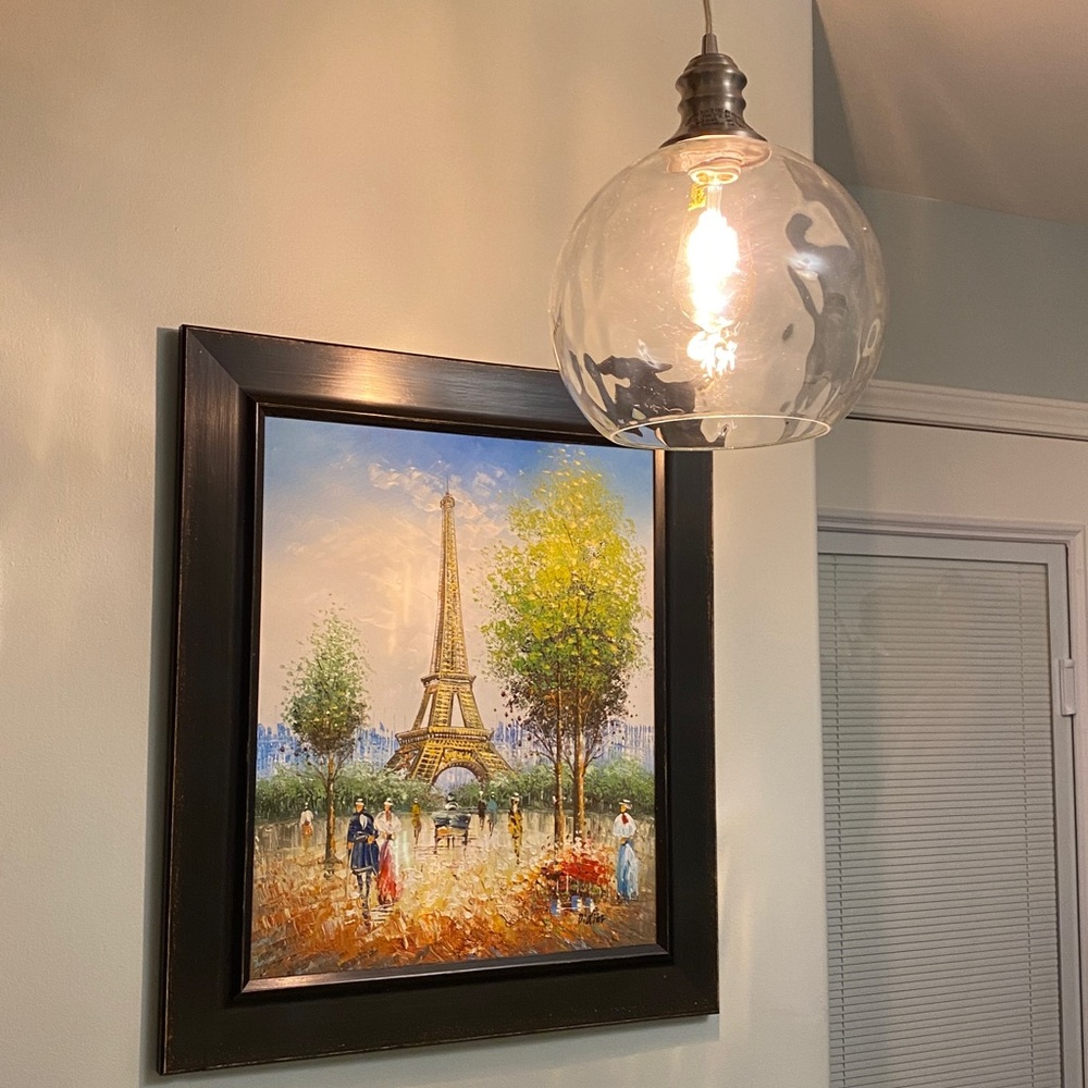 Portable hanging Glass Pendant Lamp with Edison bulb - Picture 15 of 15